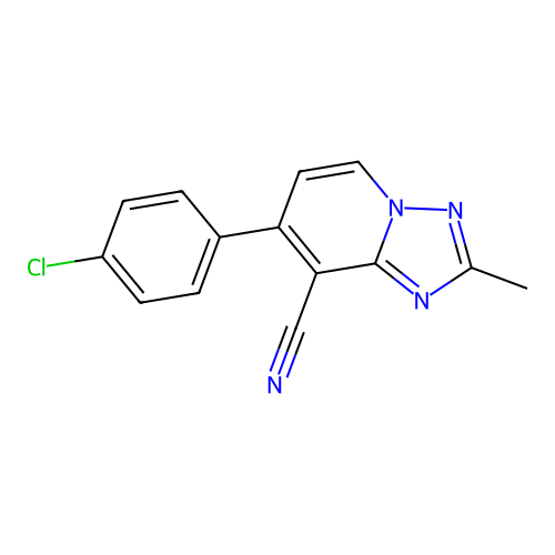 7-(4-Chlorophenyl)-2-methyl-[1,2,4]triazolo[1,5-a]pyridine-8-carbonitrile structure