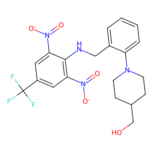 [1-(2-{[2,6-dinitro-4-(trifluoromethyl)anilino]methyl}phenyl)-4-piperidinyl]methanol structure