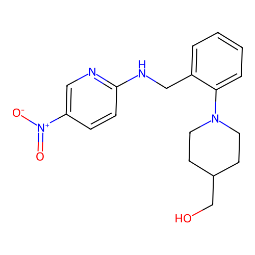 [1-(2-{[(5-Nitro-2-pyridinyl)amino]methyl}phenyl)-4-piperidinyl]methanol structure