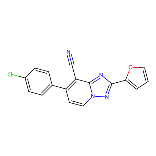 7-(4-Chlorophenyl)-2-(2-furyl)[1,2,4]triazolo[1,5-a]pyridine-8-carbonitrile structure