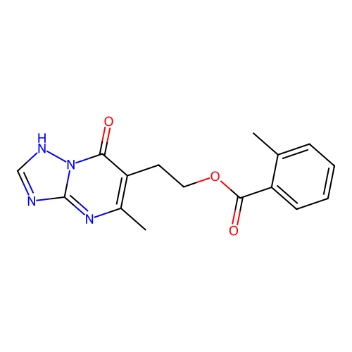 2-{5-methyl-7-oxo-4H,7H-[1,2,4]triazolo[1,5-a]pyrimidin-6-yl}ethyl 2-methylbenzoate structure
