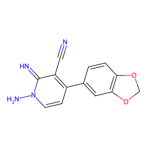 1-Amino-4-(1,3-benzodioxol-5-yl)-2-imino-1,2-dihydro-3-pyridinecarbonitrile structure
