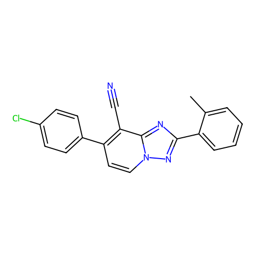 7-(4-chlorophenyl)-2-(2-methylphenyl)-[1,2,4]triazolo[1,5-a]pyridine-8-carbonitrile structure
