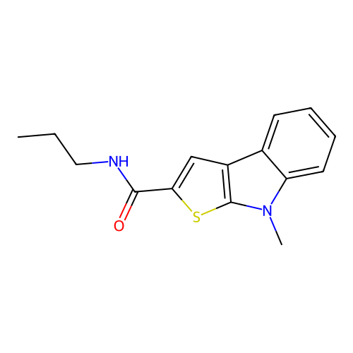 8-methyl-N-propyl-8H-thieno[2,3-b]indole-2-carboxamide structure
