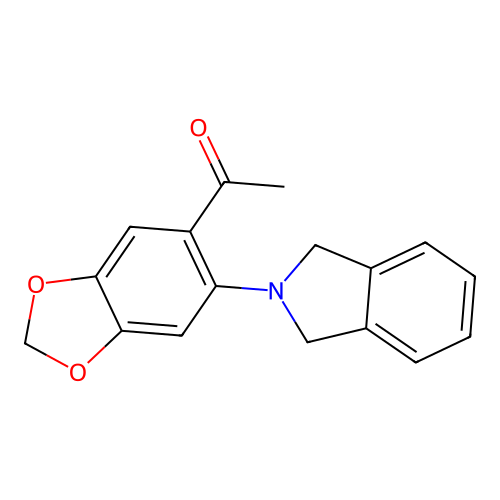 1-[6-(1,3-dihydro-2H-isoindol-2-yl)-1,3-benzodioxol-5-yl]-1-ethanone structure