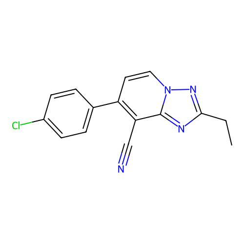 7-(4-Chlorophenyl)-2-ethyl-[1,2,4]triazolo[1,5-a]pyridine-8-carbonitrile structure