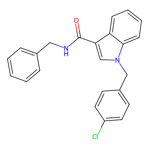 N-benzyl-1-(4-chlorobenzyl)-1H-indole-3-carboxamide structure