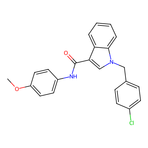 1-(4-chlorobenzyl)-N-(4-methoxyphenyl)-1H-indole-3-carboxamide structure