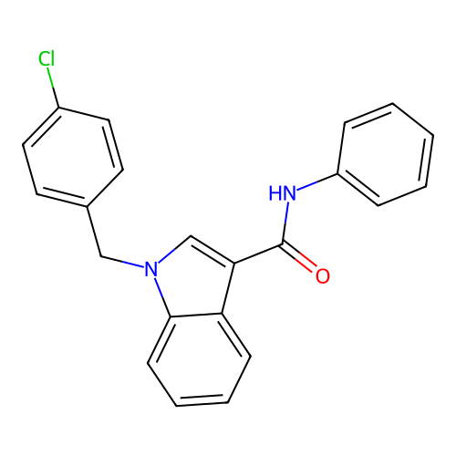 1-[(4-chlorophenyl)methyl]-N-phenylindole-3-carboxamide structure