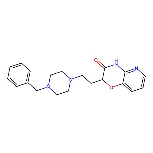 2-[2-(4-benzylpiperazino)ethyl]-2H-pyrido[3,2-b][1,4]oxazin-3(4H)-one structure