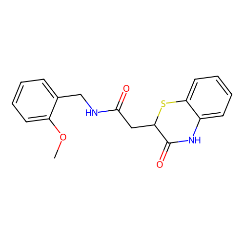 N-(2-methoxybenzyl)-2-(3-oxo-3,4-dihydro-2H-1,4-benzothiazin-2-yl)acetamide structure