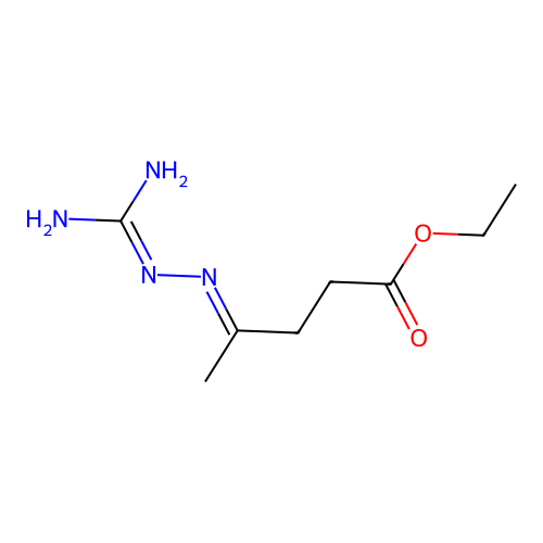 ethyl 4-{(Z)-2-[amino(imino)methyl]hydrazono}pentanoate structure