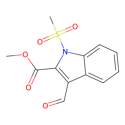 methyl 3-formyl-1-(methylsulfonyl)-1H-indole-2-carboxylate structure