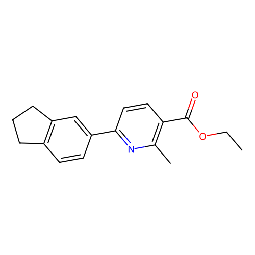 ethyl 6-(2,3-dihydro-1H-inden-5-yl)-2-methylnicotinate structure