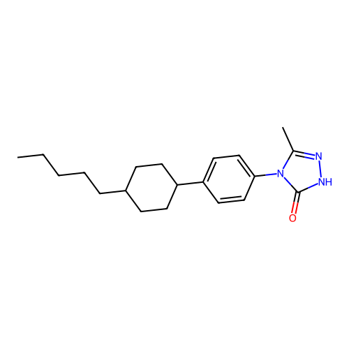 5-methyl-4-[4-(4-pentylcyclohexyl)phenyl]-2,4-dihydro-3H-1,2,4-triazol-3-one structure