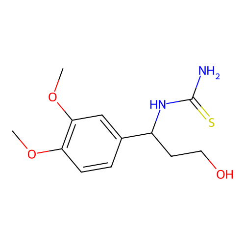 [1-(3,4-Dimethoxyphenyl)-3-hydroxypropyl]thiourea structure