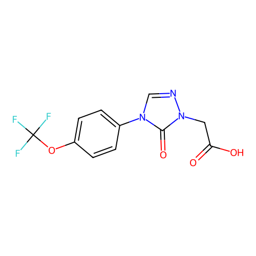 2-{5-oxo-4-[4-(trifluoromethoxy)phenyl]-4,5-dihydro-1H-1,2,4-triazol-1-yl}acetic acid structure