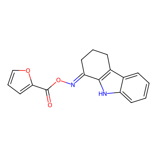 [(1E)-2,3,4,9-tetrahydro-1H-carbazol-1-ylidene]amino furan-2-carboxylate structure