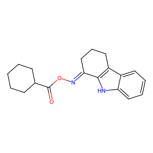 [(1E)-2,3,4,9-tetrahydro-1H-carbazol-1-ylidene]amino cyclohexanecarboxylate structure