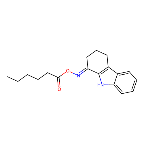 (2,3,4,9-Tetrahydrocarbazol-1-ylideneamino) hexanoate structure