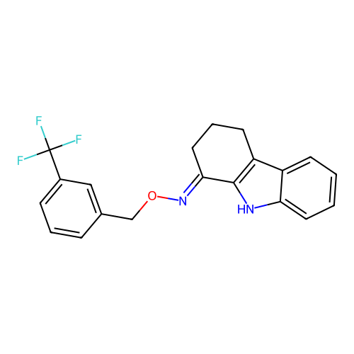 N-[[3-(trifluoromethyl)phenyl]methoxy]-2,3,4,9-tetrahydrocarbazol-1-imine structure