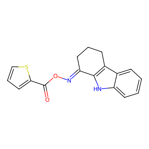 (2,3,4,9-Tetrahydrocarbazol-1-ylideneamino) thiophene-2-carboxylate structure