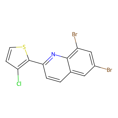 6,8-Dibromo-2-(3-chlorothiophen-2-yl)quinoline structure