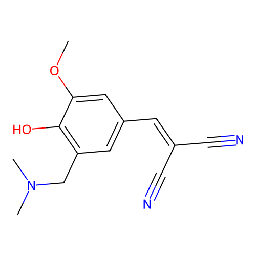 2-({3-[(Dimethylamino)methyl]-4-hydroxy-5-methoxyphenyl}methylene)malononitrile structure