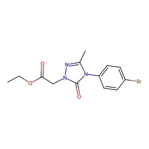 ethyl 2-[4-(4-bromophenyl)-3-methyl-5-oxo-4,5-dihydro-1H-1,2,4-triazol-1-yl]acetate structure