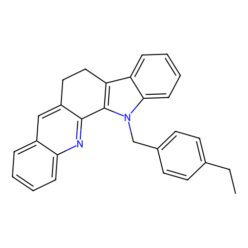 13-(4-ethylbenzyl)-6,13-dihydro-5H-indolo[3,2-c]acridine structure