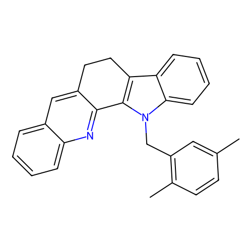 13-(2,5-dimethylbenzyl)-6,13-dihydro-5H-indolo[3,2-c]acridine structure