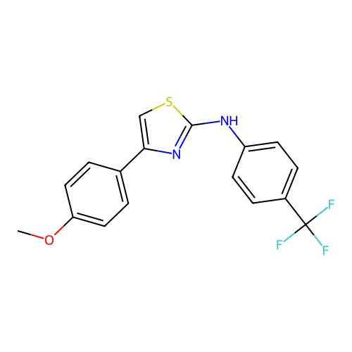 4-(4-methoxyphenyl)-N-[4-(trifluoromethyl)phenyl]-1,3-thiazol-2-amine structure