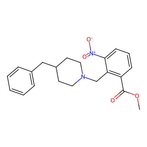 Methyl 2-[(4-benzylpiperidino)methyl]-3-nitrobenzenecarboxylate structure