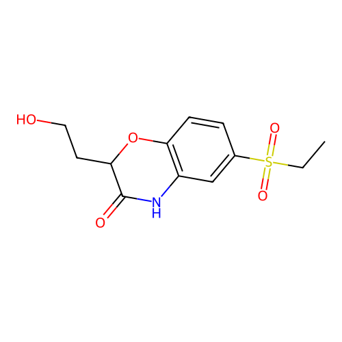 6-(ethylsulfonyl)-2-(2-hydroxyethyl)-2H-1,4-benzoxazin-3(4H)-one structure