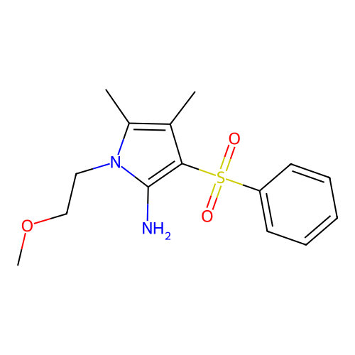 1-(2-Methoxyethyl)-4,5-dimethyl-3-(phenylsulfonyl)-1H-pyrrol-2-amine structure