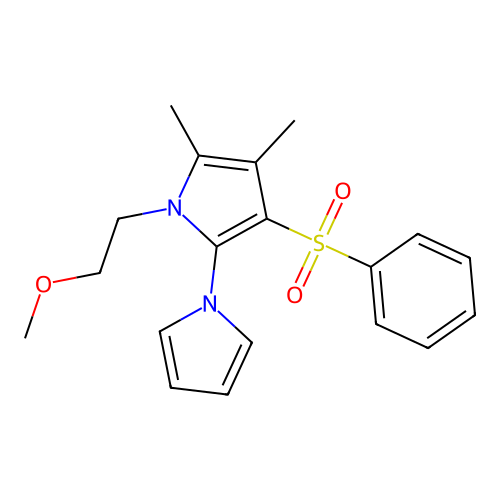 4-(Benzenesulfonyl)-1-(2-methoxyethyl)-2,3-dimethyl-5-pyrrol-1-ylpyrrole structure