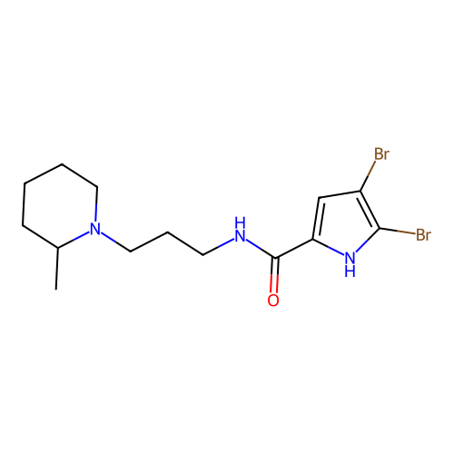 4,5-dibromo-N-[3-(2-methylpiperidin-1-yl)propyl]-1H-pyrrole-2-carboxamide structure