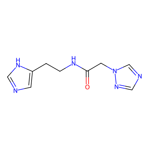 N-[2-(1H-imidazol-4-yl)ethyl]-2-(1H-1,2,4-triazol-1-yl)acetamide structure