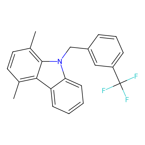 1,4-dimethyl-9-[3-(trifluoromethyl)benzyl]-9H-carbazole structure