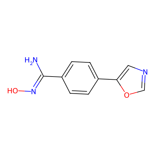 N-hydroxy-4-(1,3-oxazol-5-yl)benzene-1-carboximidamide structure