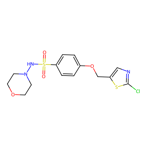 4-[(2-chloro-1,3-thiazol-5-yl)methoxy]-N-morpholinobenzenesulfonamide structure