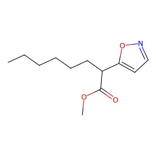 Methyl 2-(5-isoxazolyl)octanoate structure