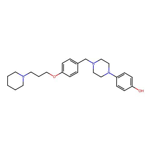 4-{4-[4-(3-Piperidinopropoxy)benzyl]piperazino}benzenol structure