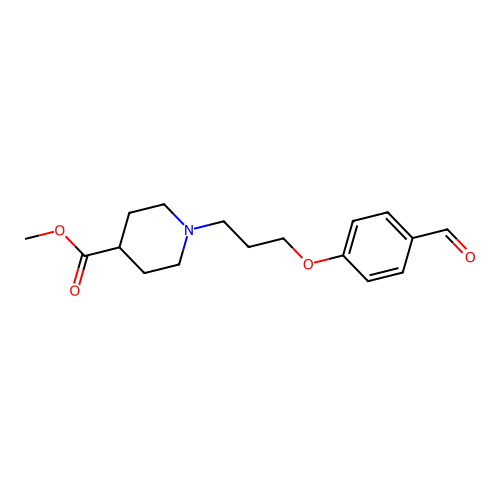 Methyl 1-[3-(4-formylphenoxy)propyl]piperidine-4-carboxylate structure