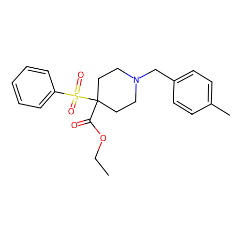 Ethyl 4-(benzenesulfonyl)-1-[(4-methylphenyl)methyl]piperidine-4-carboxylate structure