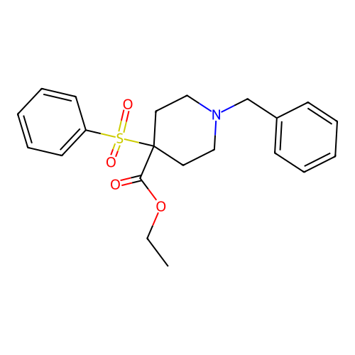 Ethyl 4-(benzenesulfonyl)-1-benzylpiperidine-4-carboxylate structure