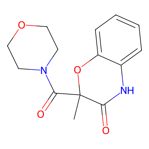 2-methyl-2-(morpholinocarbonyl)-2H-1,4-benzoxazin-3(4H)-one structure
