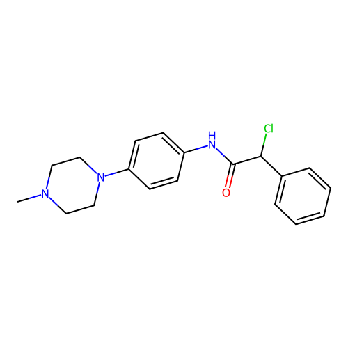 2-chloro-N-[4-(4-methylpiperazin-1-yl)phenyl]-2-phenylacetamide structure