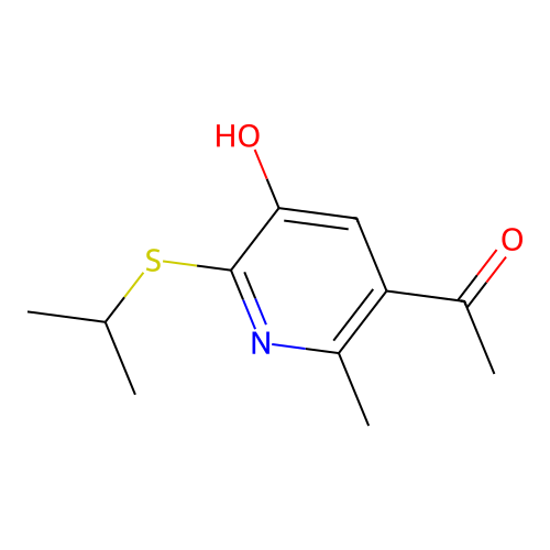 1-[5-Hydroxy-6-(isopropylsulfanyl)-2-methyl-3-pyridinyl]-1-ethanone structure
