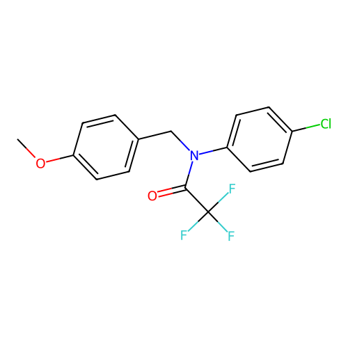 N-(4-chlorophenyl)-2,2,2-trifluoro-N-[(4-methoxyphenyl)methyl]acetamide structure